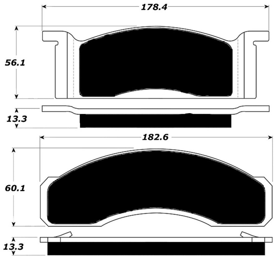 Porterfield Brake Pads for 1969 MERCURY COUGAR V8 w/Front Discs exc. 428