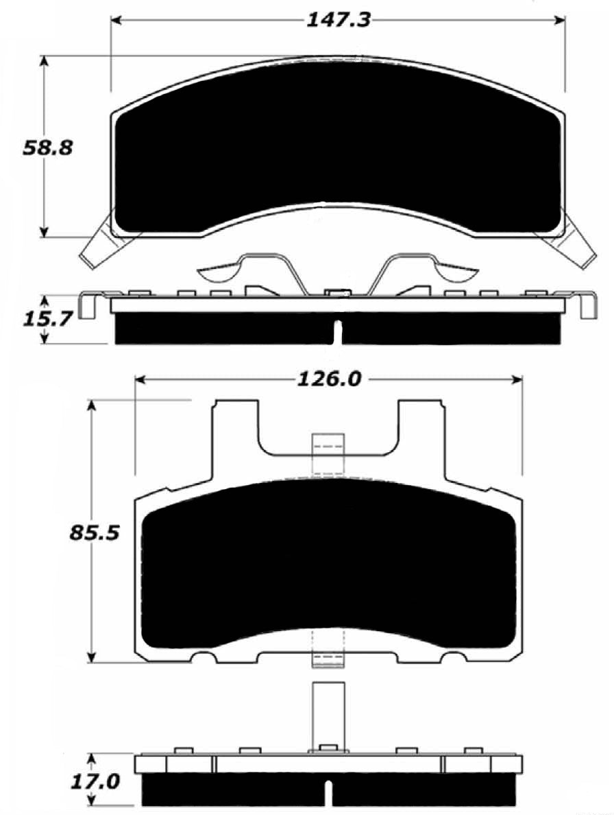 Porterfield Brake Pads for 2000 GMC SUBURBAN 2500 4WD 13 x 2 1/2" Rear Shoe
