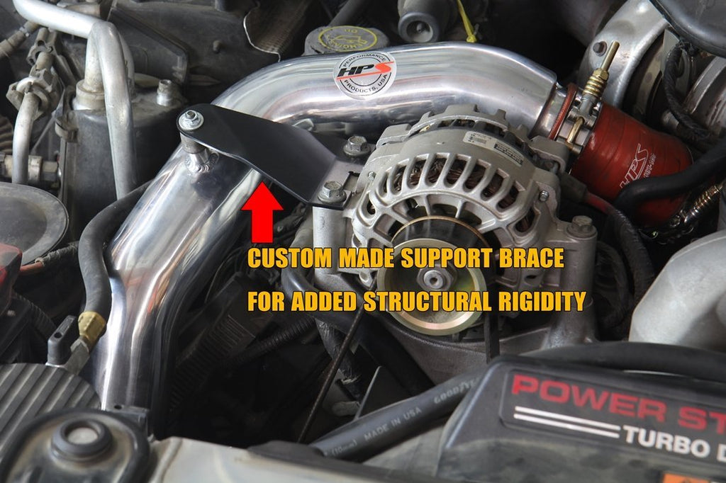 HPS Hot & Cold Side Charge Pipe with Intercooler Boots Kit, 03-07 Ford F350 Superduty Powerstroke 6.0L Diesel Turbo, Black
