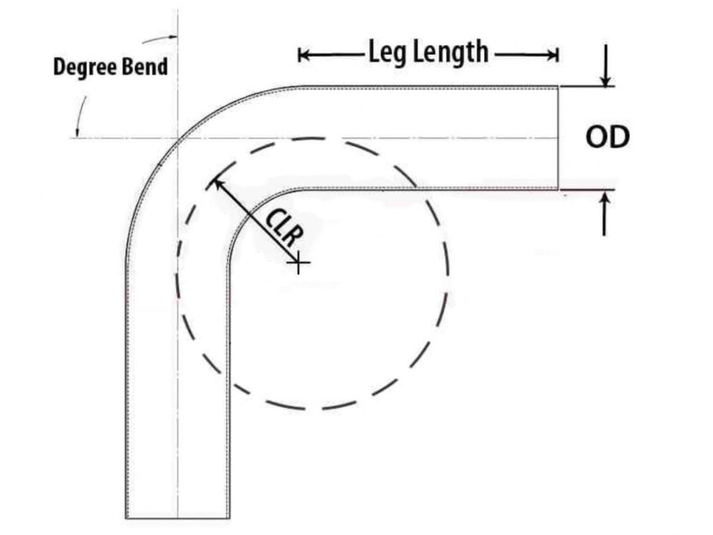 HPS Performance Products HPS 1-1/2" OD 120 Degree Bend 6061 Aluminum Elbow Pipe Tubing 16 Gauge w/ 2" CLR