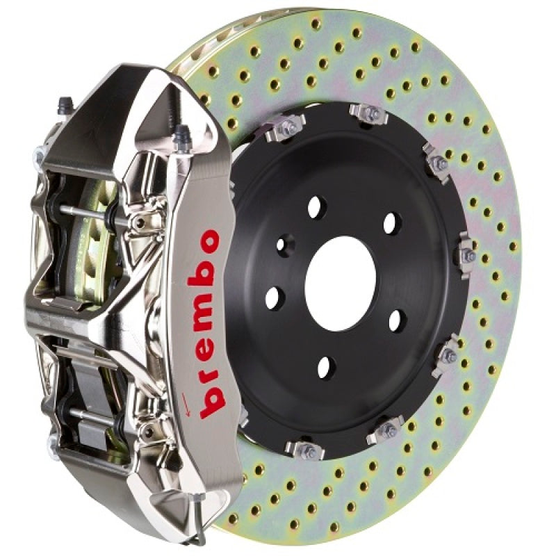 Brembo 15-19 Golf R Front GTR BBK 6 Piston Billet 380x34 2pc Rotor Drilled- Nickel 1N1.9055AR