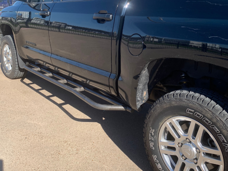 Cali Raised LED Cali Raised 14-21 Toyota Tundra Step Edition Rock Sliders - Kick Out / No Filler Plate / BedLiner CR2777