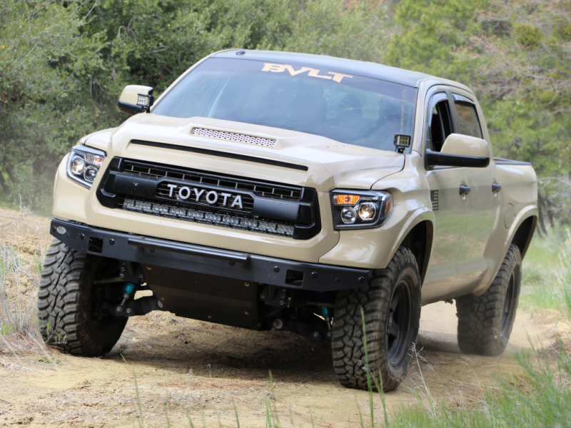 Cali Raised LED Cali Raised 14-21 Toyota Tundra 42 Hidden Grille Curved Led Light Bar Brackets Kit - No One Light B CR3135