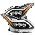 AlphaRex 08-13 Infiniti G37 NOVA LED Proj Headlights Alpha Black w/Activ Light/Seq Signal/Switch DRL 881986 *Discontinued