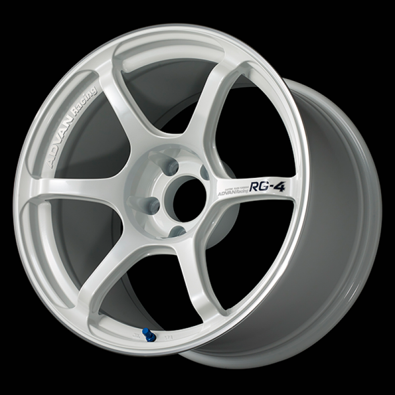 Advan RG-4 18x11.0 / +15 Offset / 5x114.3 / 73mm Bore / Racing White Metallic and Ring YA48M15EWMR