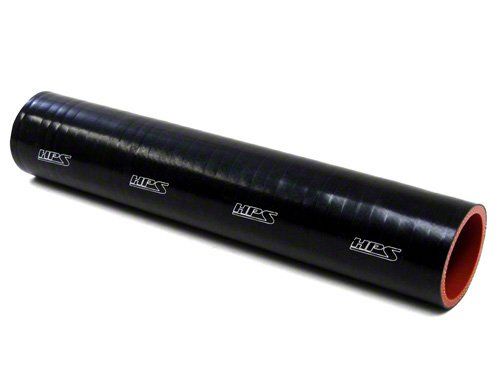 HPS 1-5/8" ID, 1 Foot Length, Silicone Straight Coupler Tube Hose, High Temp 4-ply Reinforced, Black, 41mm ID
