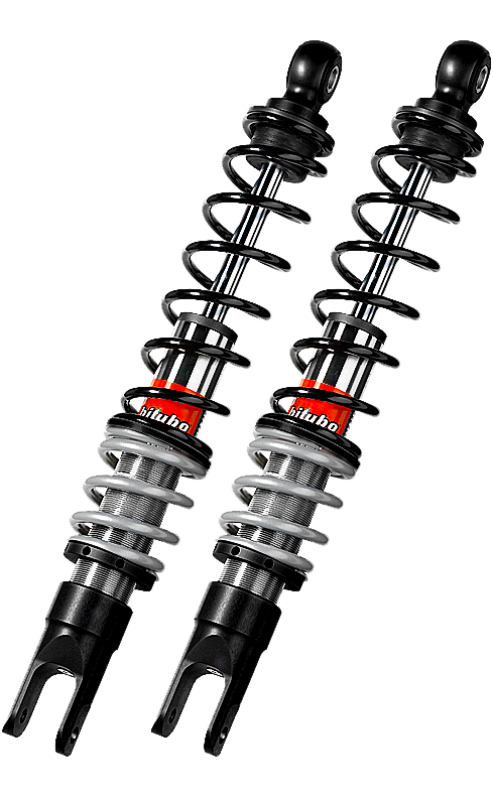 Bitubo Suspension Bitubo YGB0 Twinshocks Rear Adjustable: Spring Preload,  Red And Black Springs SC052YGB01