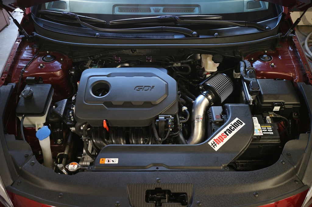 HPS Shortram Air Intake Kit 2015-2018 Hyundai Sonata 2.4L Non Turbo, Includes Heat Shield, Blue