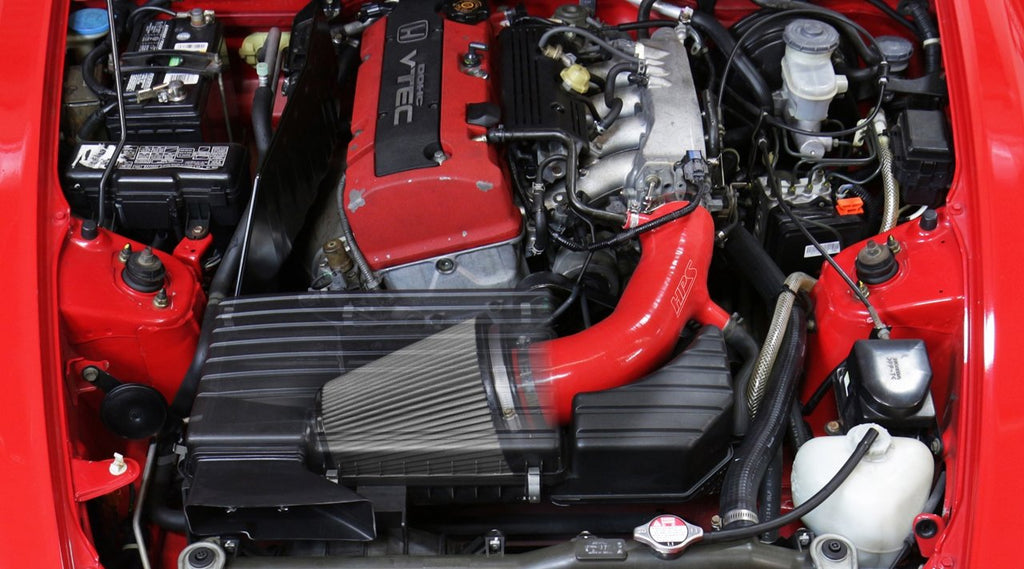 HPS Shortram Air Intake Kit 2004-2005 Honda S2000 AP2 2.2L Throttle Cable, Red