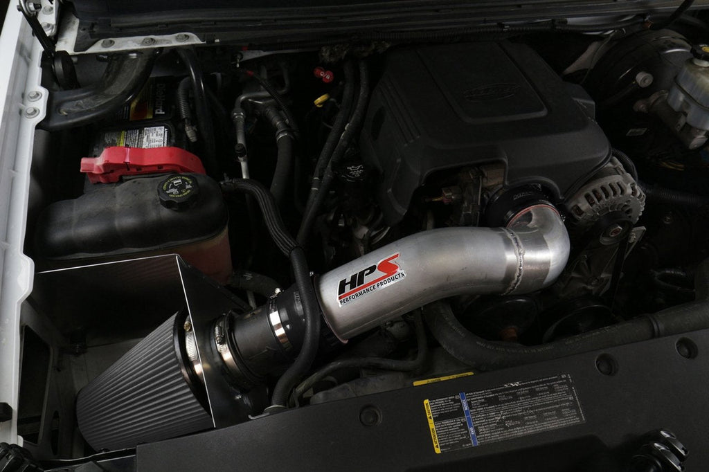 HPS Shortram Air Intake Kit 2007-2009 Chevy Cheyenne 2500 5.3L V8, Includes Heat Shield, Blue