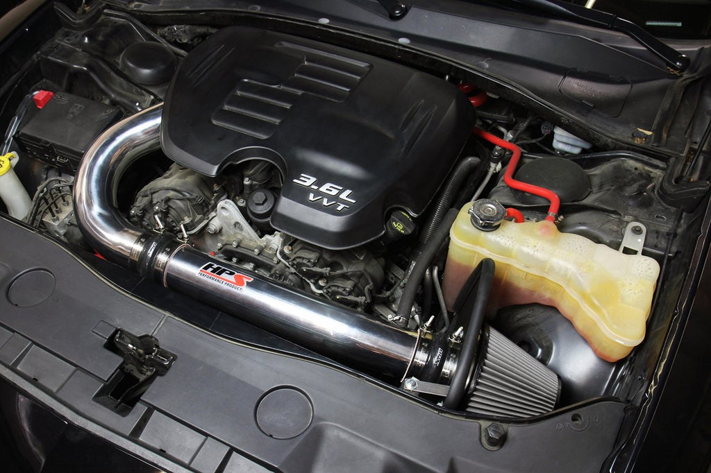 HPS Shortram Air Intake Kit 2011-2018 Dodge Challenger 3.6L V6, Includes Heat Shield, 827-624