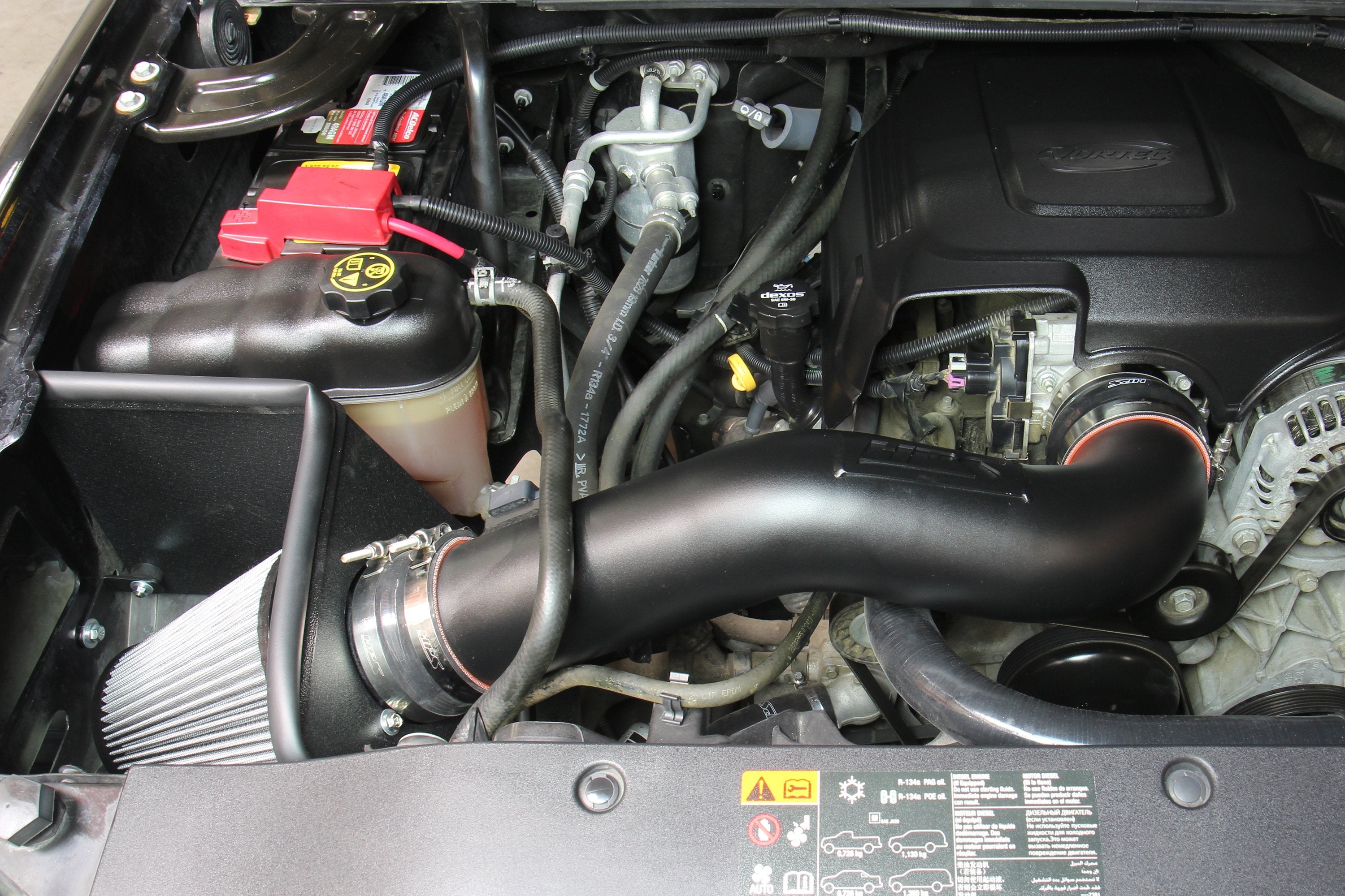 HPS Shortram Air Intake Kit 2009-2014 Cadillac Escalade 6.2L V8, Includes Heat Shield, Red