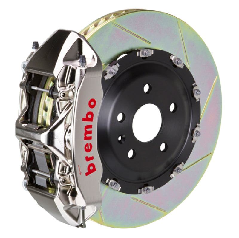 Brembo 14-18 A250/14-19 CLA250 Fr GTR BBK 6 Piston Billet 365x34 2pc Rotor Slotted Type1 - Nickel 1N2.8512AR