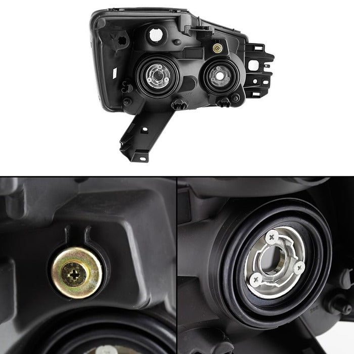 SPYDER Xtune Nissan Titan 04-14 / Armada 04-07 OEM Amber Head Lights Set Black HD-JH-NTI04-AM-BK 5077080