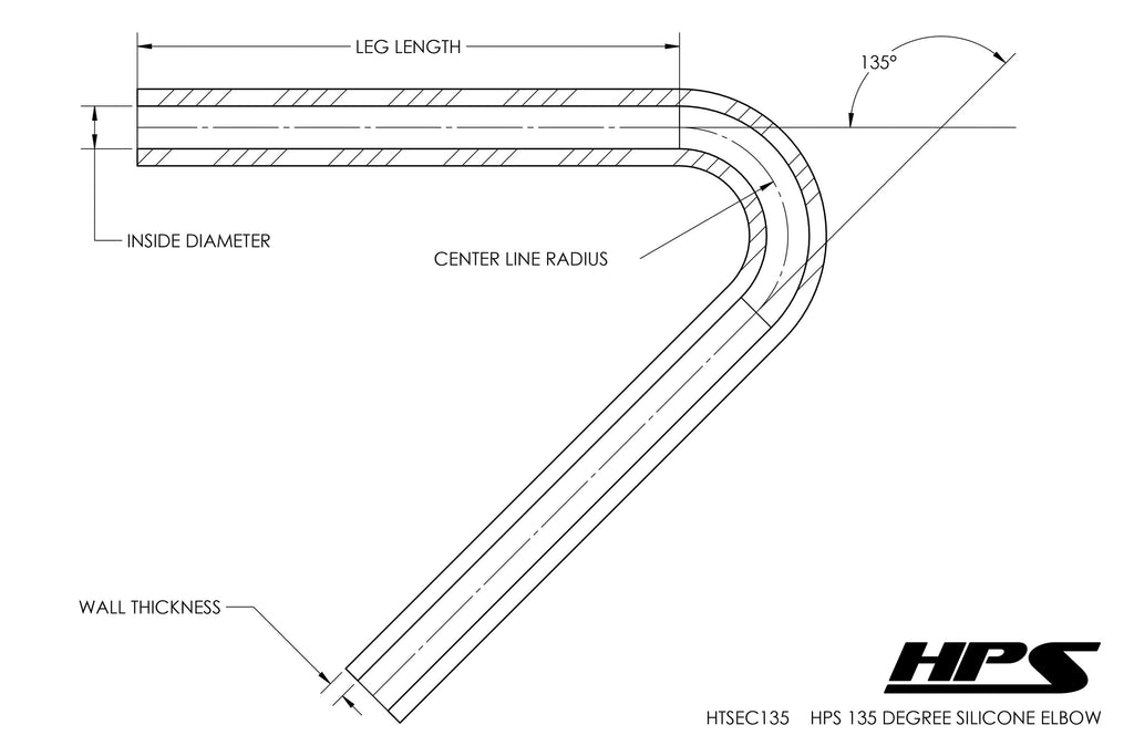 HPS Performance Products HPS 3/4" Silicone 135 Degree Elbow Coupler Hose, High Temp 4-ply Reinforced (19mm ID)
