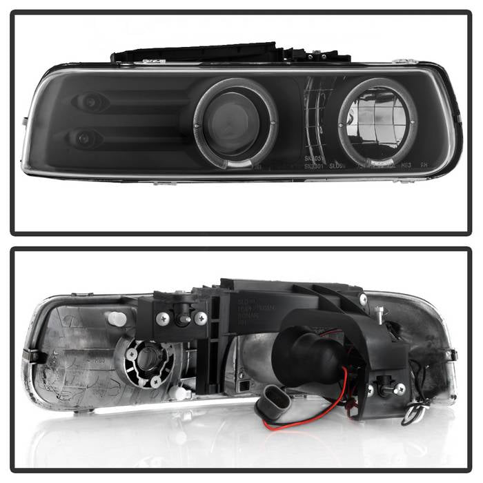 Spyder Chevy Silverado 1500/2500 99-02 Projector Headlights LED Halo LED Black PRO-YD-CS99-HL-BK 5009593