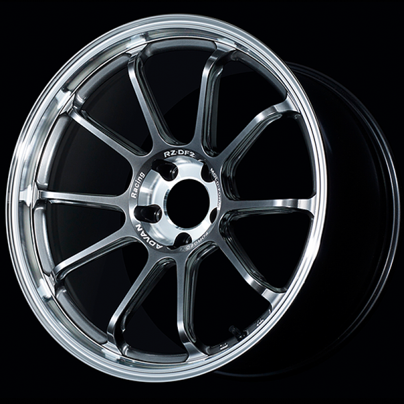 Advan RZ-DF2 19x8.5 / +22 Offset / 5x112 / 66.5mm Bore / Diamond Cut and Hyper Platinum Black YAF9H22MDHPB