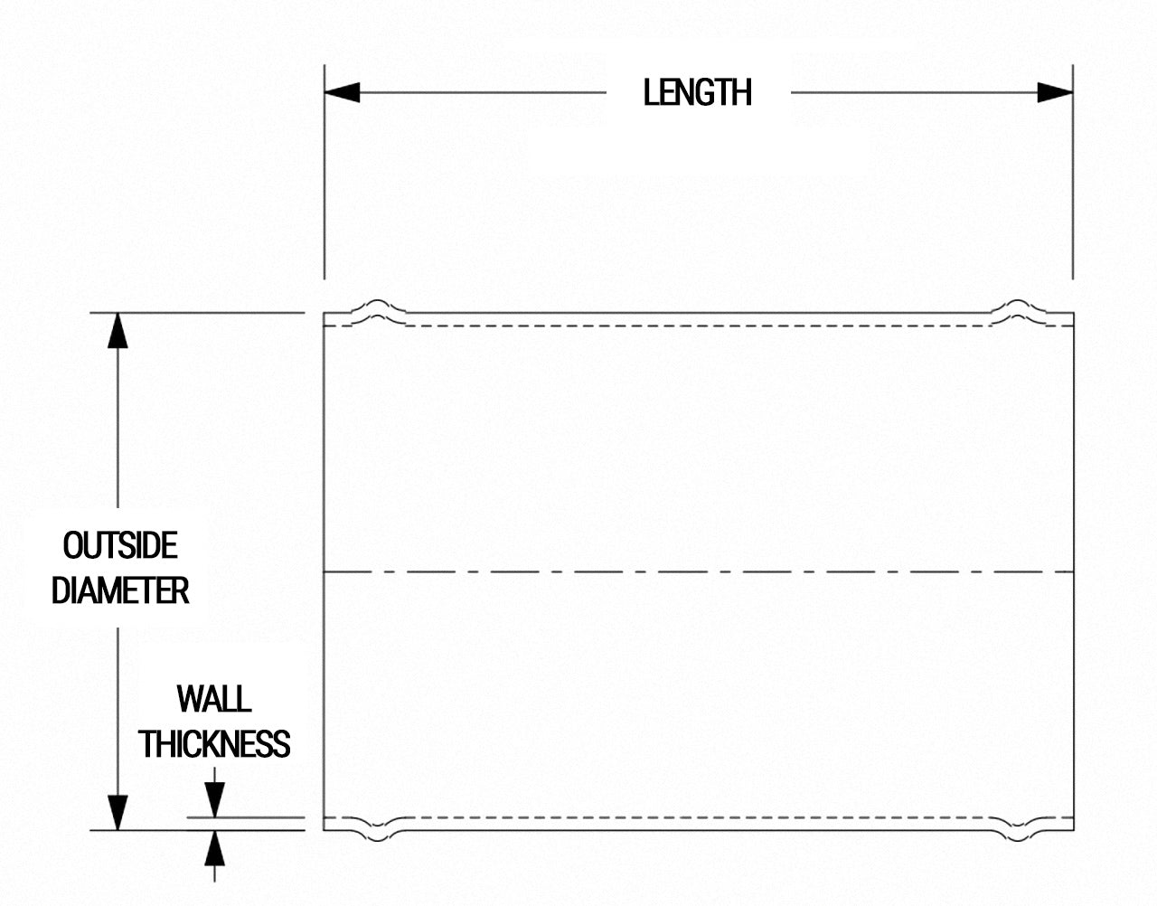 HPS Performance Products HPS 1-1/2" OD 6061 Aluminum Joiner Tube Piping with Bead Roll