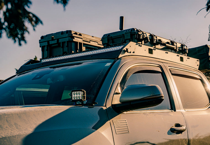 Cali Raised LED Cali Raised 05-23 Toyota Tacoma Premium Roof Rack - 42 In White Dual Row Spotam/No Switch/No Ligh CR2874