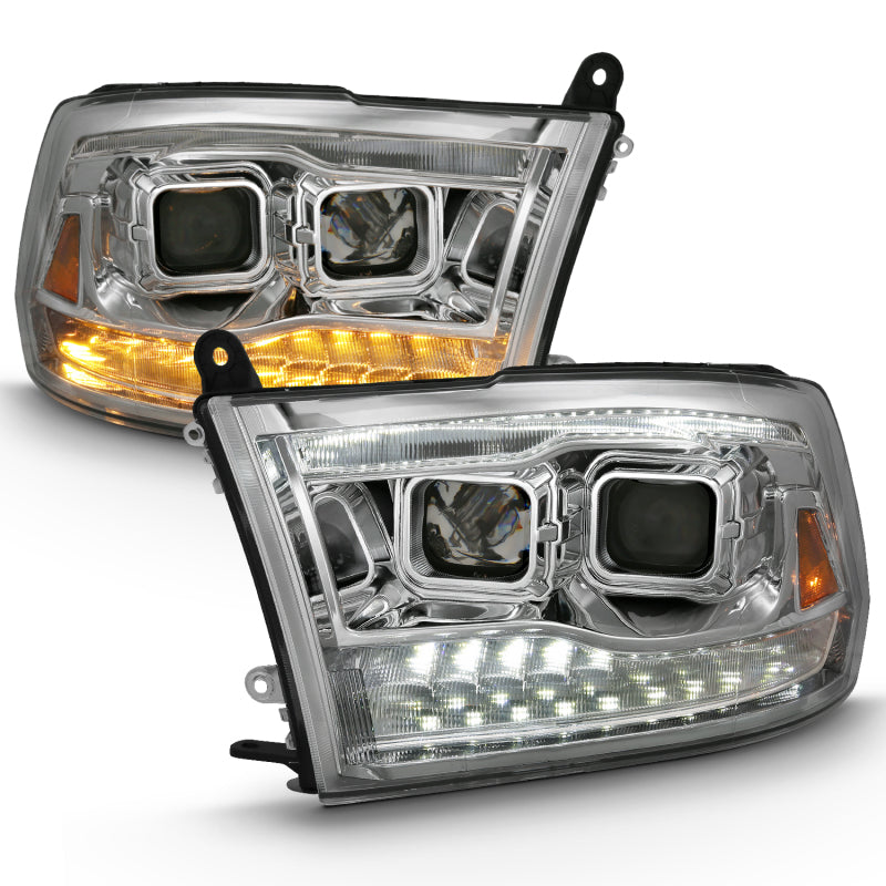 ANZO 2009-2018 Dodge Ram 1500 Projector H.L. Switchback Chrome Amber 111442