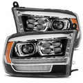 AlphaRex 09-18 Dodge Ram 2500 LUXX LED Proj Headlights Plank Style Black w/Activ Light/DRL 880526 *Discontinued