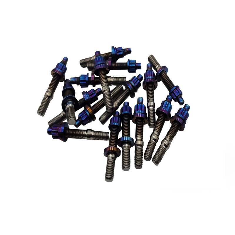 BLOX Racing Xtreme Titanium Intake/Exhaust Manifold Studs Burnt 55mm 10-Piece Kit BXFL-00308-10-TI-B