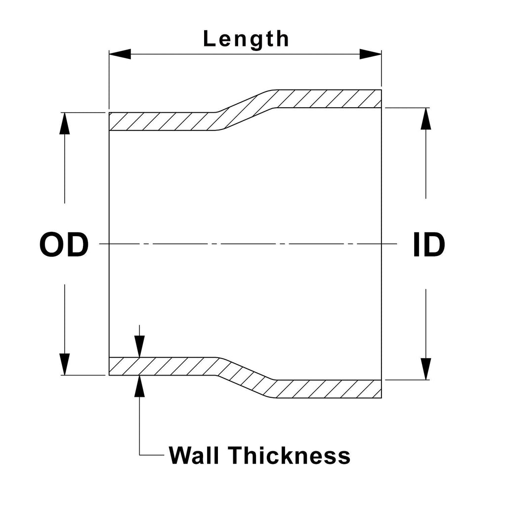 HPS Performance Products HPS 4-1/2" OD to 4-1/2" ID, 6061 Aluminum Slip Fit Transition Reducer Tube Joiner, 7" Long