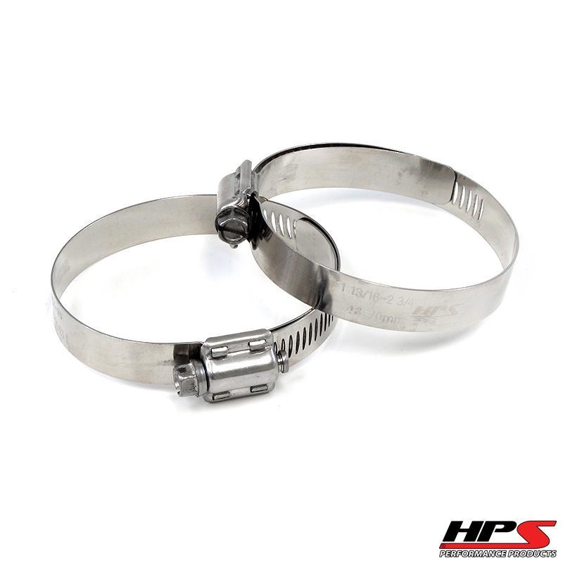 HPS Performance Products HPS Stainless Steel Worm Gear Liner Hose Clamp SAE 44 2pc Pack 2-5/16" - 3-1/4" (59mm-83mm)